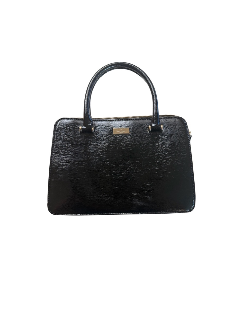 Kate Spade Black Leather Handbag • Gold Hardware • Structured Tote • Upcycled🖤